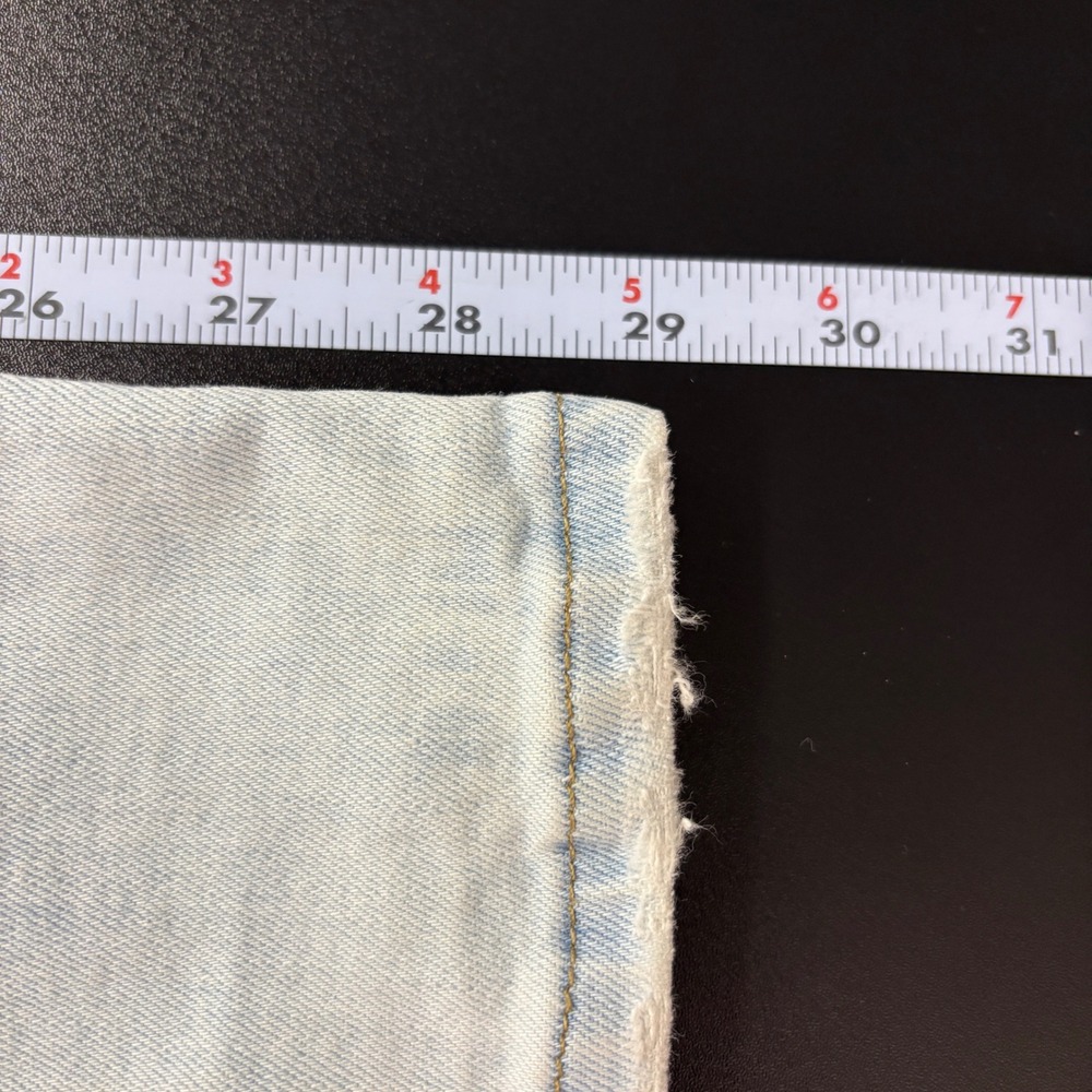 FRAME Women Jeans 29 Light Blue Le Sylvie Slender Straight High Rise Raw Edge - Picture 15 of 16